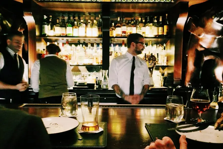 Bar and restaurant staff at work